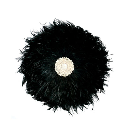 Feather Wall Decor - Black Coastal Juju Wall Circle - Large