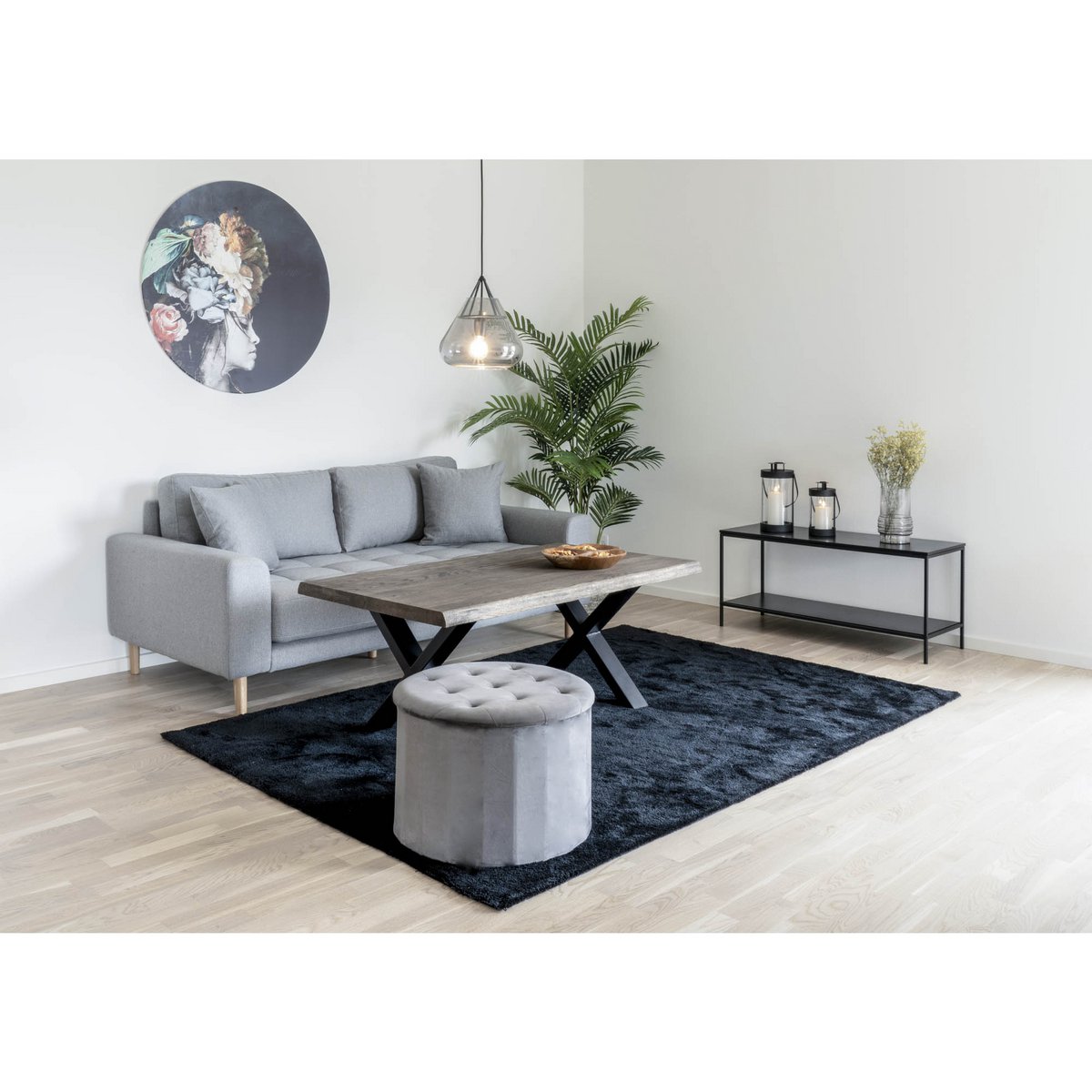 Vita TV Stand - black, steel, 100x36x45cm