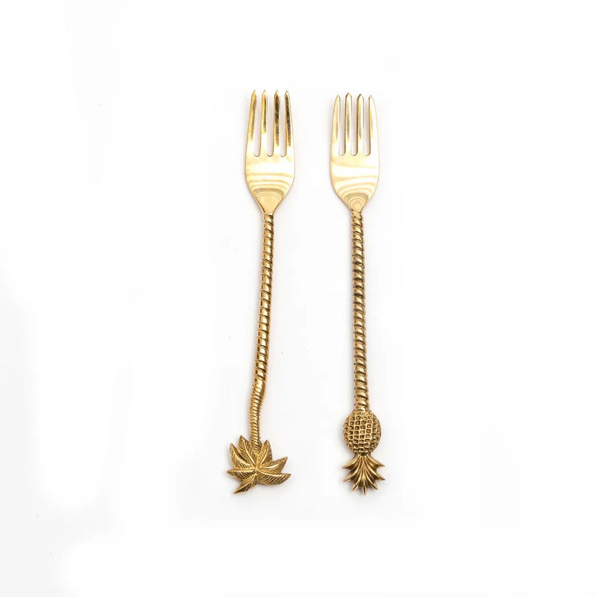 Brass Table Fork - Gold Palm Tree Design
