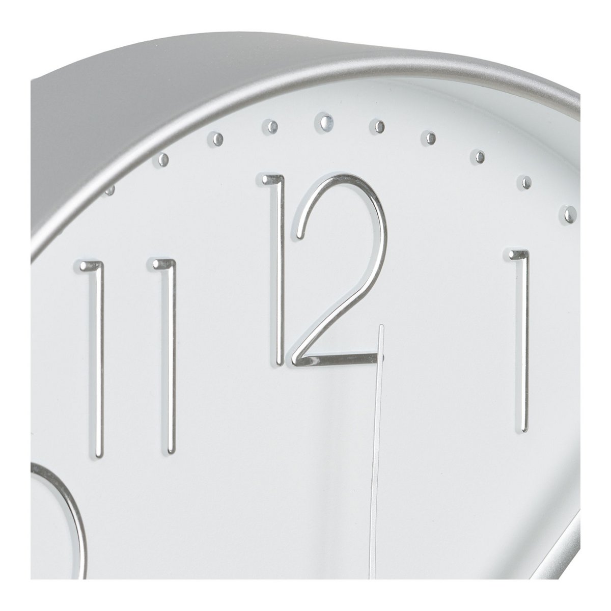 Silver Wall Clock Silent Movement – Modern Minimalist Design, 30cm