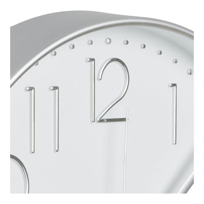 Silver Wall Clock Silent Movement – Modern Minimalist Design, 30cm