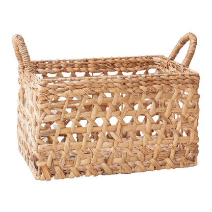 Water Hyacinth Shelf Basket – Hand Woven Rectangular Storage, 2 Sizes