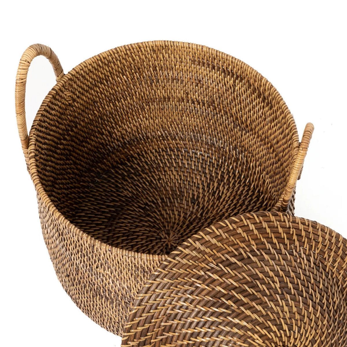 Rattan Basket with Handles - Colonial Style | Bazar Bizar
