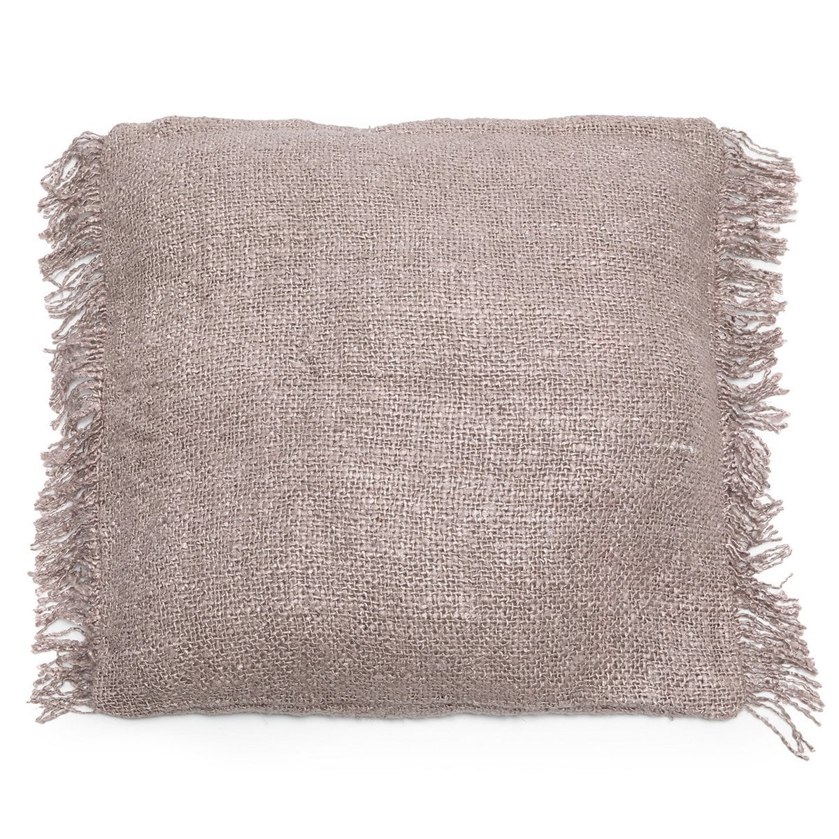 Cotton Cushion Cover - Pearl Grey Boho Throw Pillow, 60x60