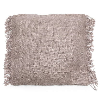 Cotton Cushion Cover - Pearl Grey Boho Throw Pillow, 60x60