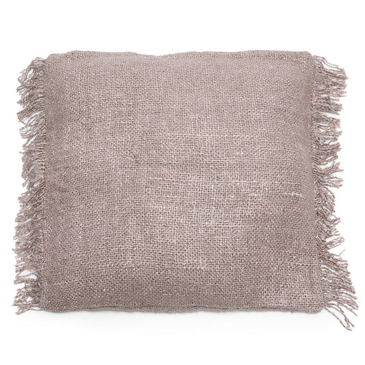 Cotton Cushion Cover - Pearl Grey Boho Throw Pillow, 60x60