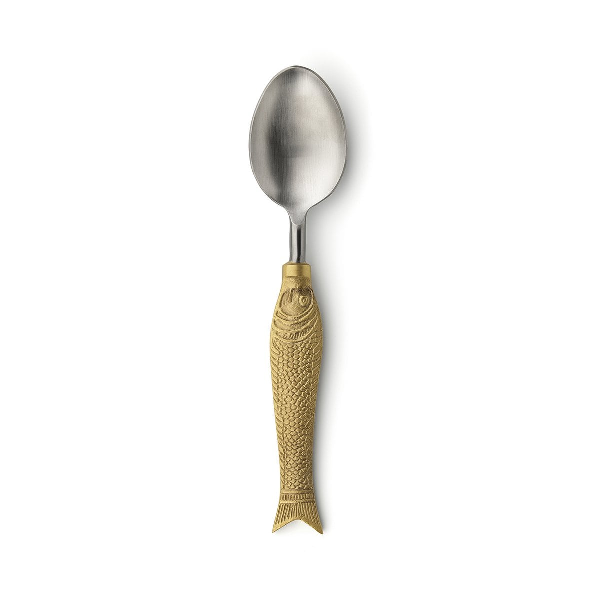 Brass Table Spoon - Fish Shaped Serving Spoon for Condiments