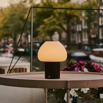 Dark Brown Wooden Table Lamp | Rechargeable & Dimmable