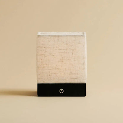 Zano Black Wireless Lamp with Battery | Linen Blend, LED & Three Light Modes