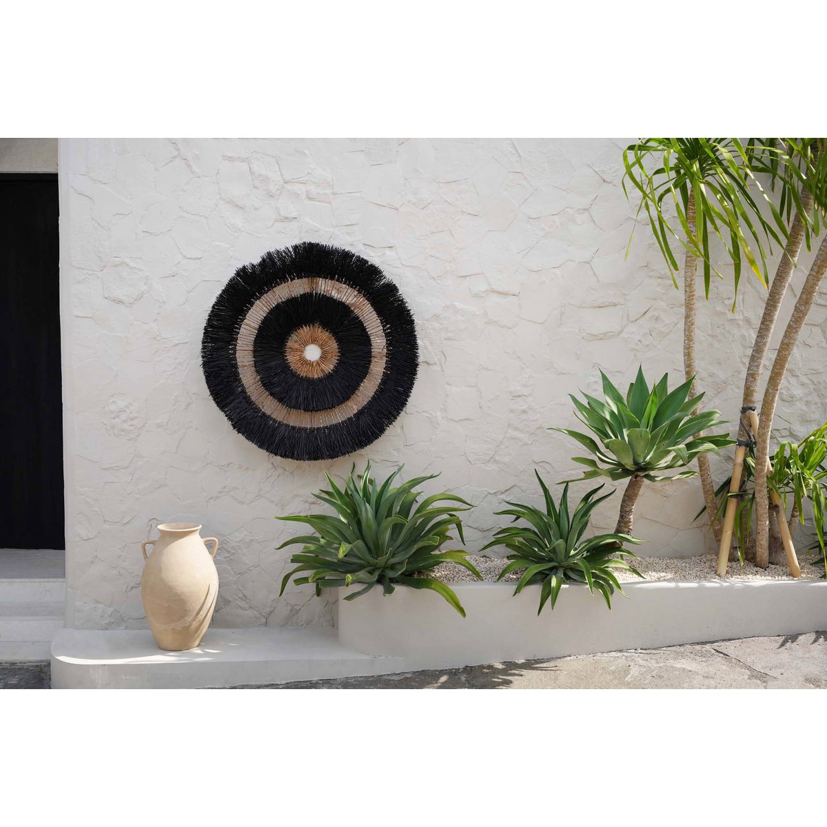 Banana Leaf Wall Decor - Black Maurea Wall Circle for Boho Style