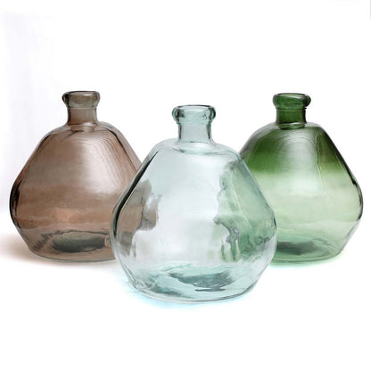 Green Glass Vase - Bolai Handmade Recycled Vase