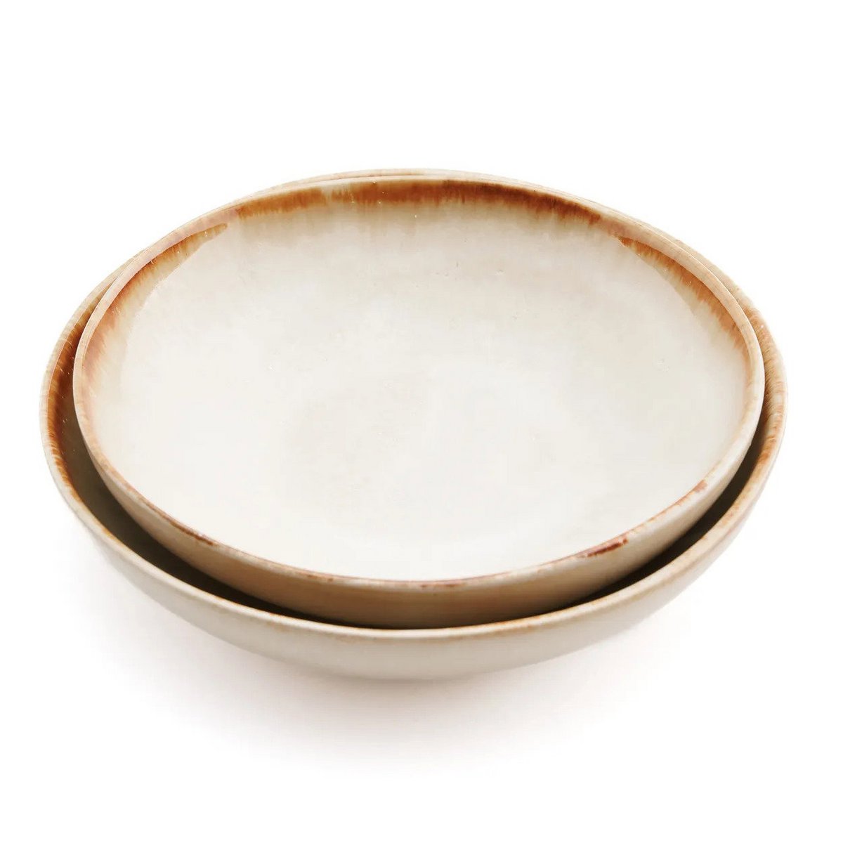 Ceramic Bowl Plate - Small White & Gold Cascais Design