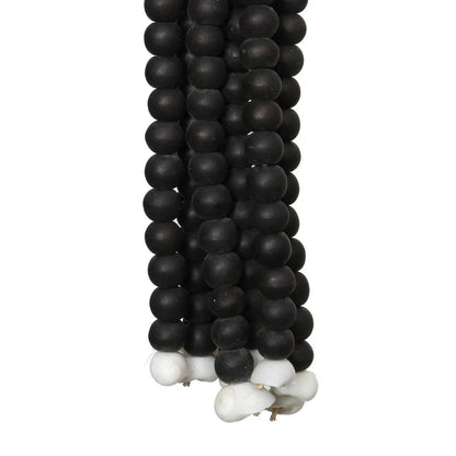 Black Wooden Bead Tassel - Coastal Bohemian Wall Hanging Decor