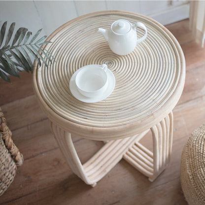 Rattan Side Table End Table - 50cm Accent Couch Table Kanthi
