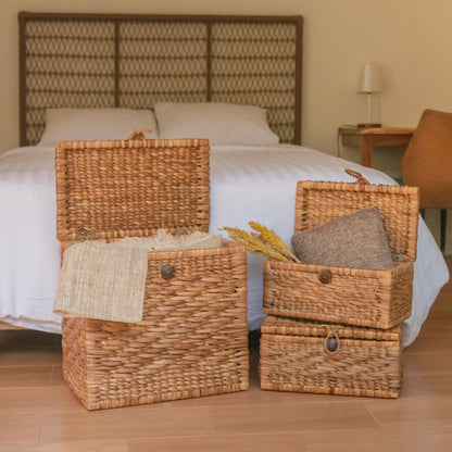 Water Hyacinth Laundry Basket with Lid – Kelana Trunk Storage