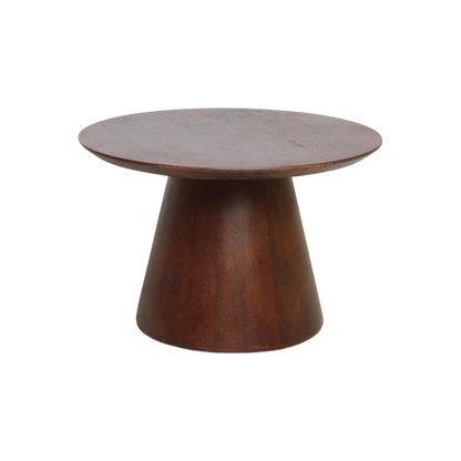 Mango Wood Side Table - Modern Cone Accent Table - 55cm