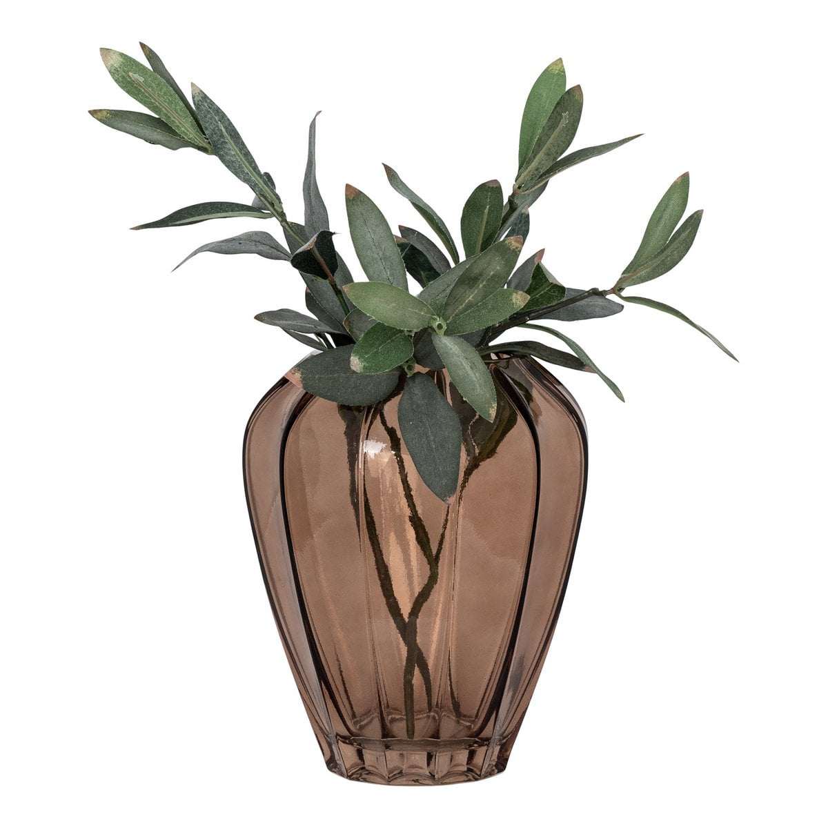 Vase - Brown, Glass, Ø22x29 cm