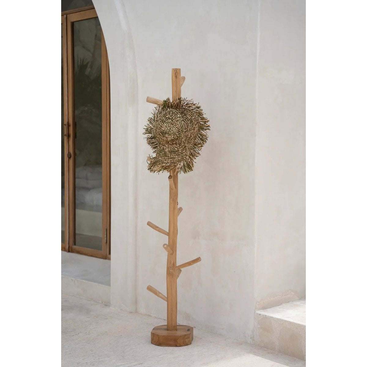 Teak Wood Coat Hanger – Natural Finish Entryway Organizer