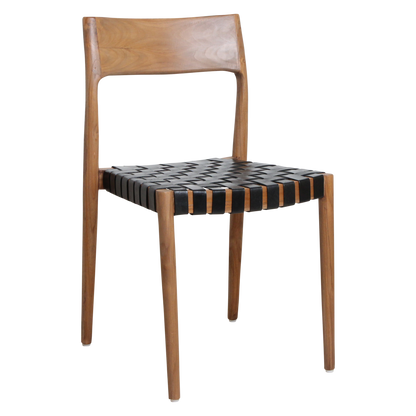 Freya dining room chair black leather