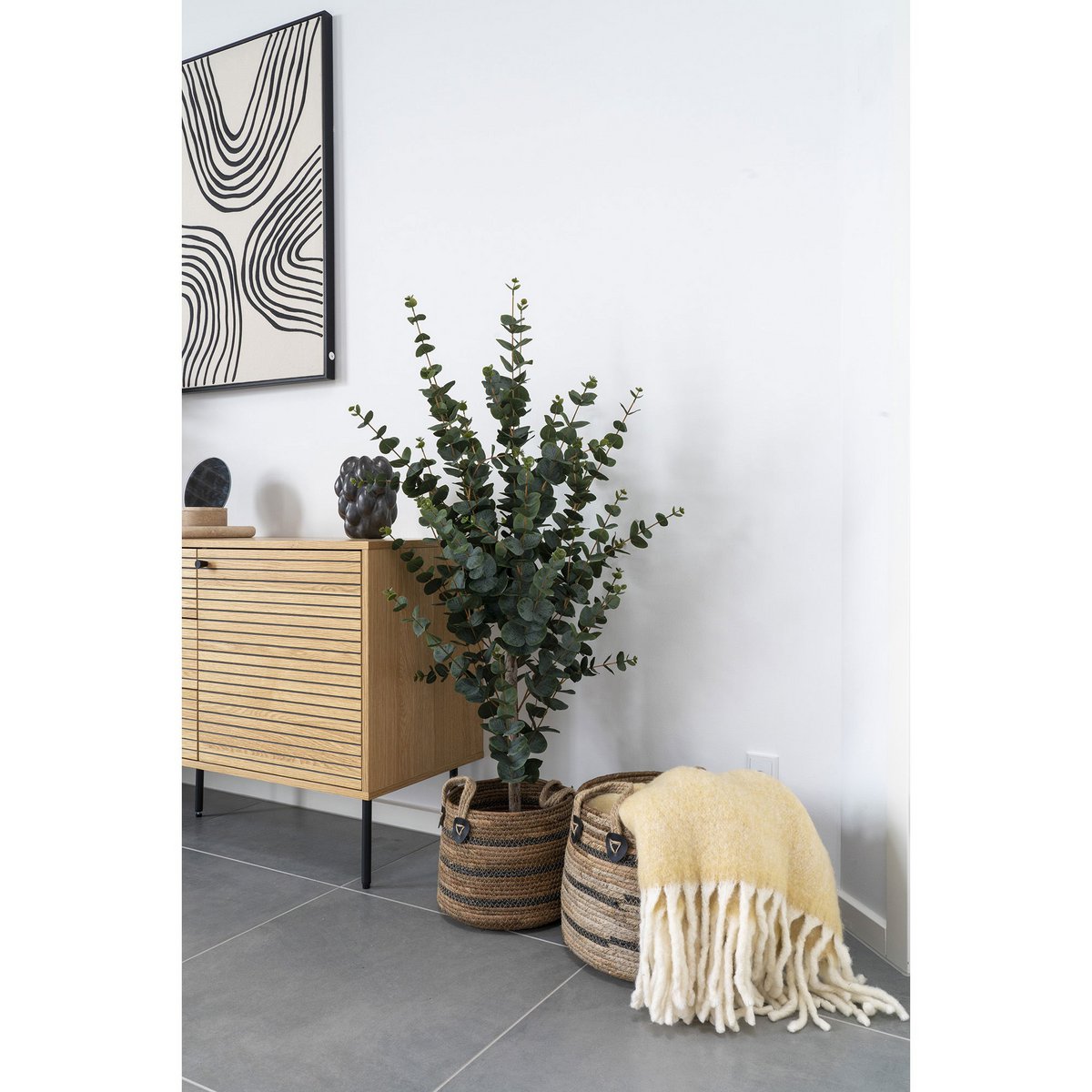 Banana Leaf Storage Baskets - Natural Fiber Erba Baskets, Set of 2