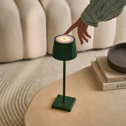 William Pine Green Rechargeable Table Lamp | USB-C, Dimmable, 120-Hour Battery