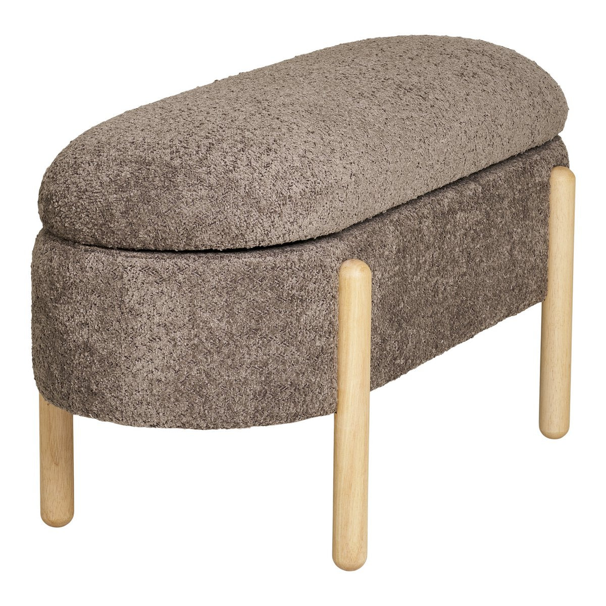 Branca Bench - Brown/Natural, Polyester/Foam/Plywood, 98x41x48 cm