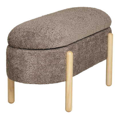 Branca Bench - Brown/Natural, Polyester/Foam/Plywood, 98x41x48 cm