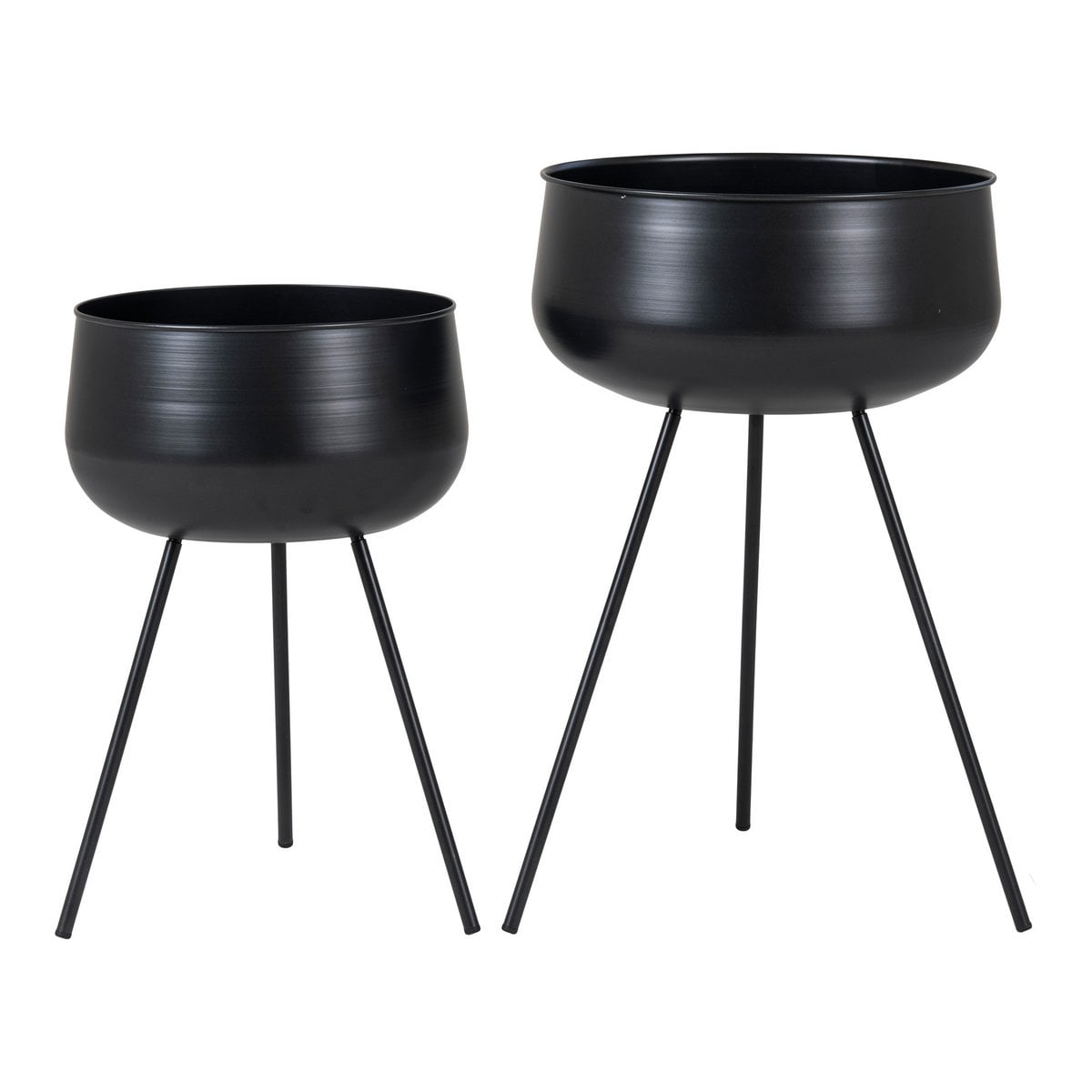 Ardola Flowerpots - Black, Steel - Set of 2