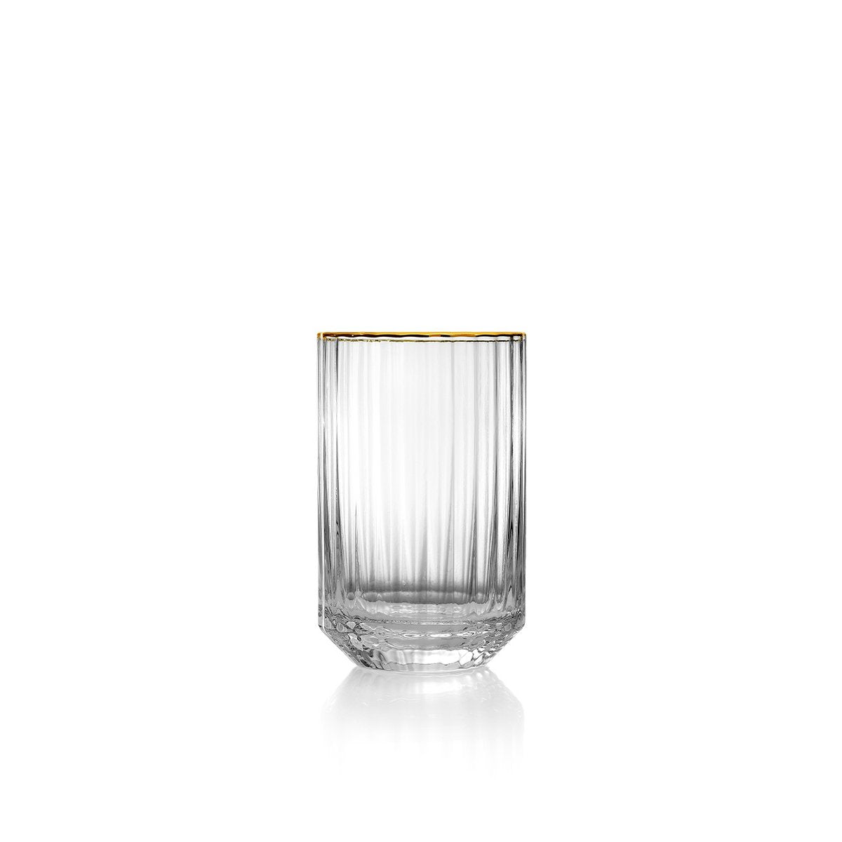 Recycled Glass Tumbler - Golden Rim, Handmade Drinkware