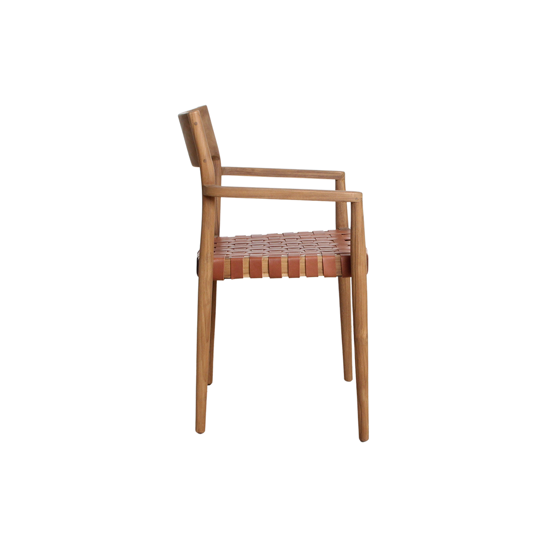 Freya dining room chair with armrest brown