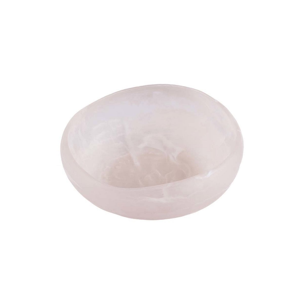 Resin Organic Bowl – Pink and White Decorative Serving Bowl
