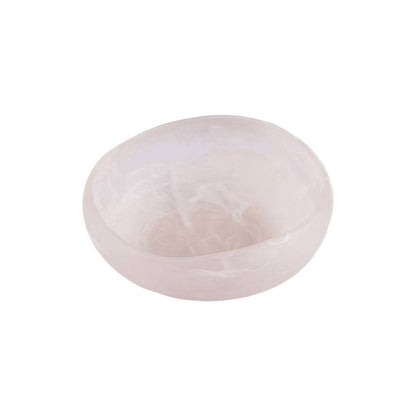 Resin Organic Bowl – Pink and White Decorative Serving Bowl