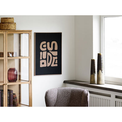 Tine Tufted wall decoration, beige/black, 50x70 cm