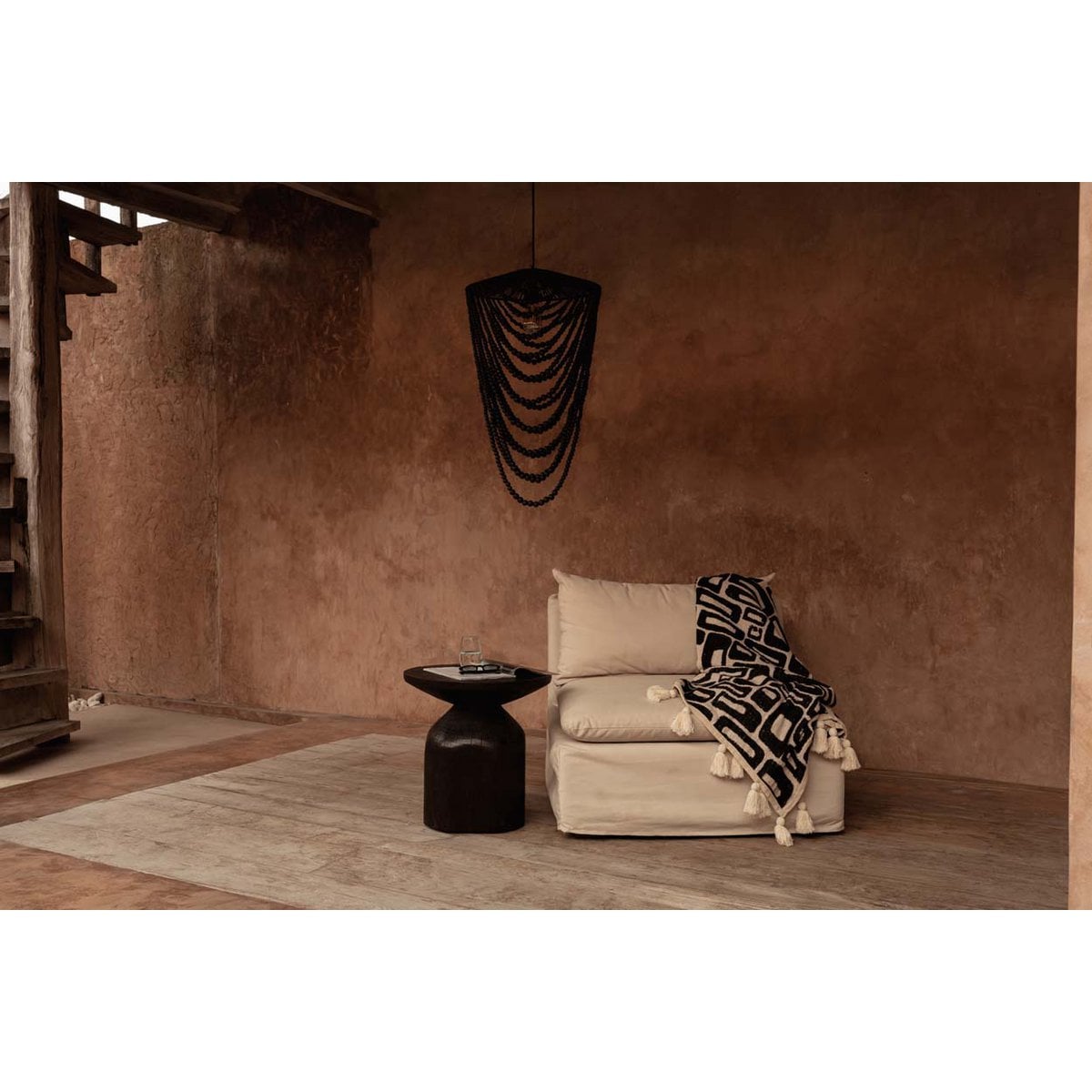 Natural Black Aztec Throw - Global Style Bed and Lounge Accent