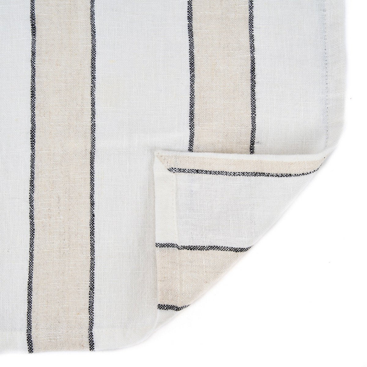 Linen Napkin - Black and White Stripe - 45x45 cm