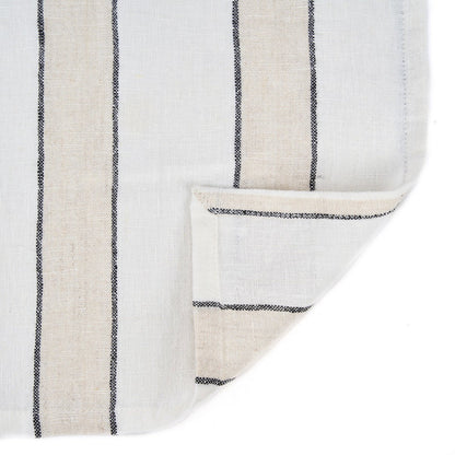 Linen Napkin - Black and White Stripe - 45x45 cm