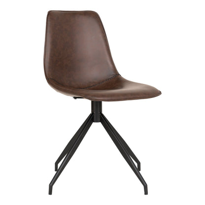 Monaco Dining Chair - Dark Brown, PU/Steel, 56x48x86 cm - Set of 2