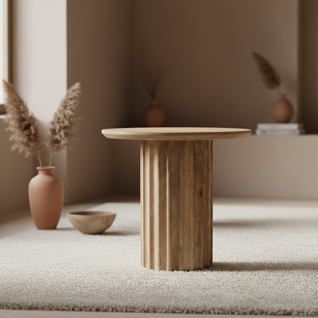 Bullnose side table natural 50 cm