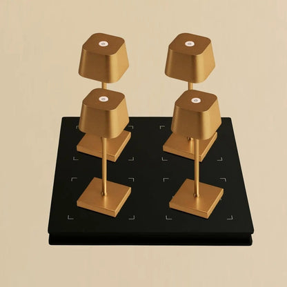 Combi Set Professional | 4 x Sarphati Mini Gold Rechargeable Table Lamps & 1 x Amstel Charging Station