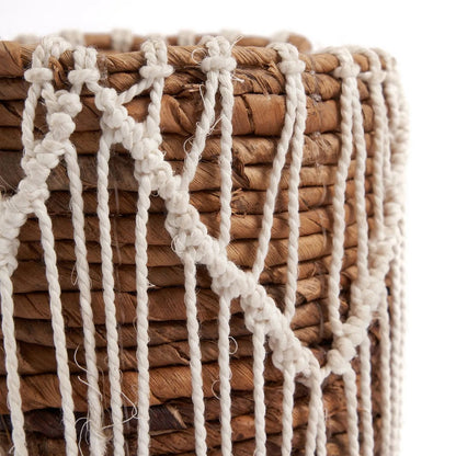 Macrame Basket - Natural Woven Basket for Storage - Small White