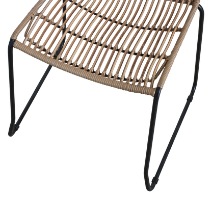 Rattan Garden Chair - Naturel Slim Stackable Outdoor Seating