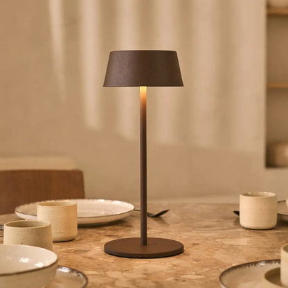 Lampe de table rechargeable Hugo marron moka | Élégante, à intensité variable et sans fil