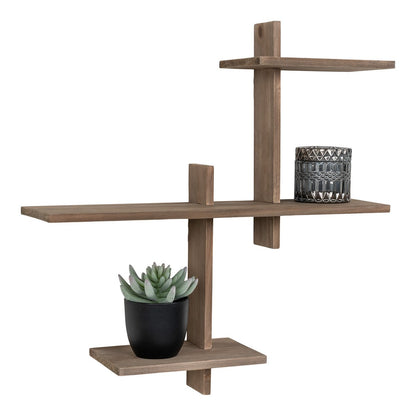 Pinewood Wall Shelf - Natural Wood Floating Shelf, 60cm