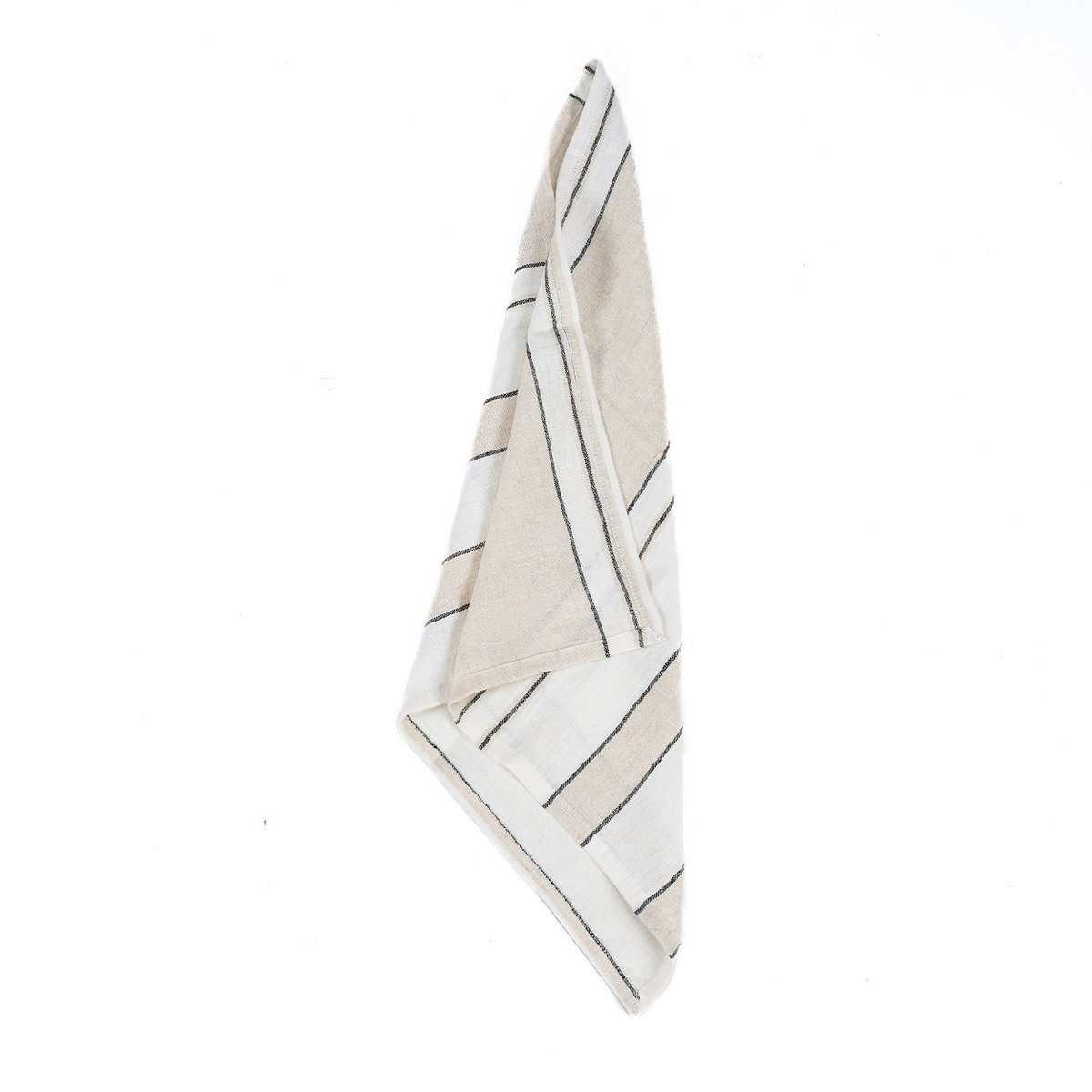 Linen Napkin - Black and White Stripe - 45x45 cm