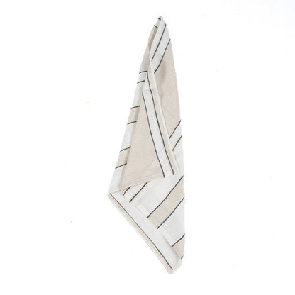 Linen Napkin - Black and White Stripe - 45x45 cm