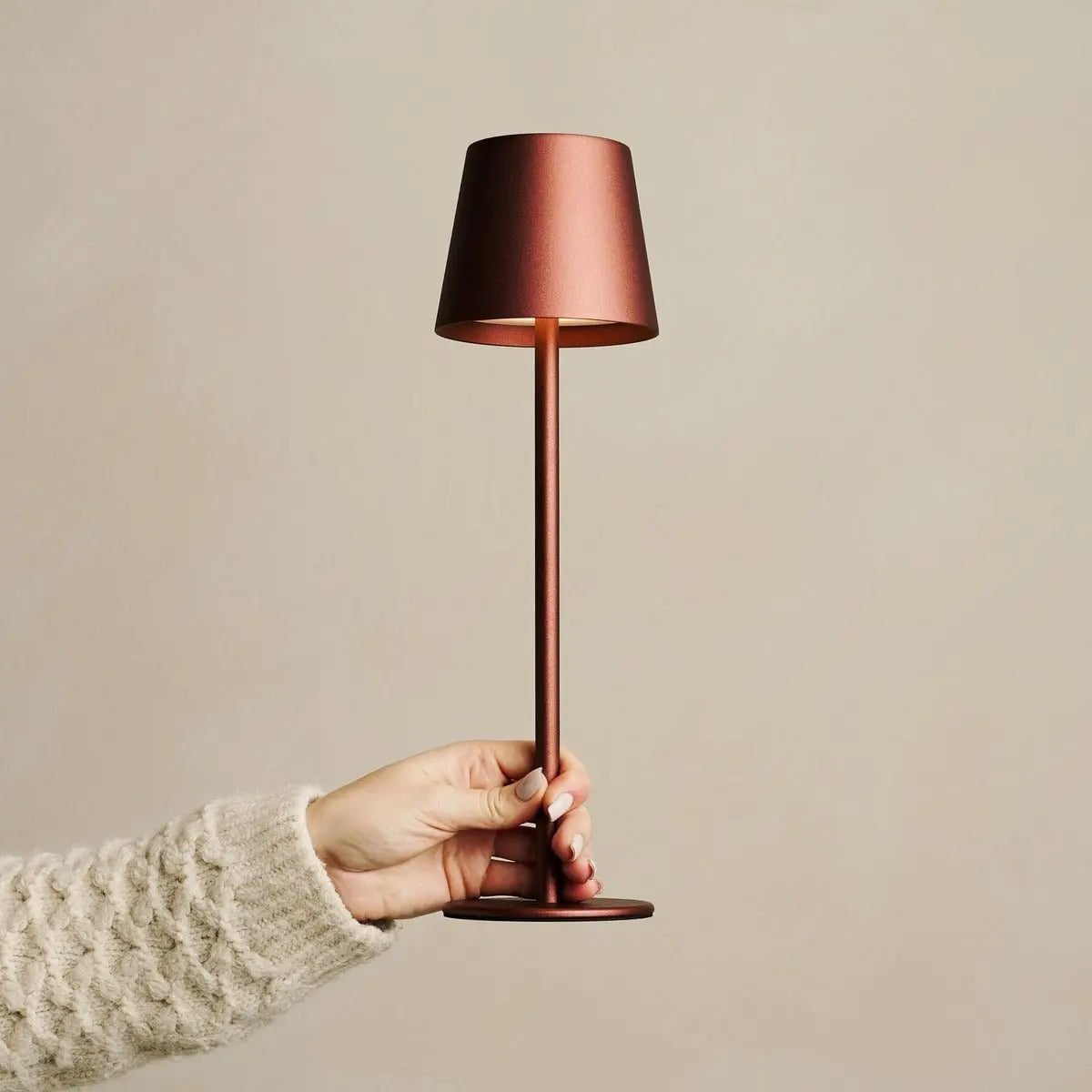 Lampe sans fil Jaspe bronze avec batterie | 3 niveaux d'éclairage et graduable