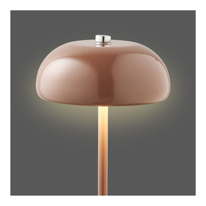 Metal Table Lamp Rechargeable – Brown Desk Lamp, 13cm Diameter