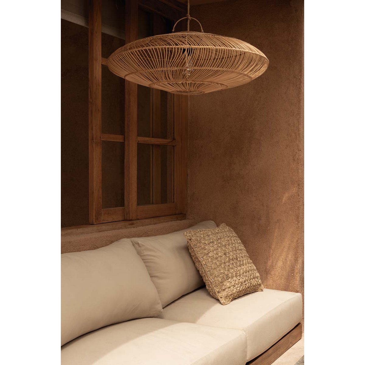 Rattan Pendant Light - Natural Macaron Style, Medium