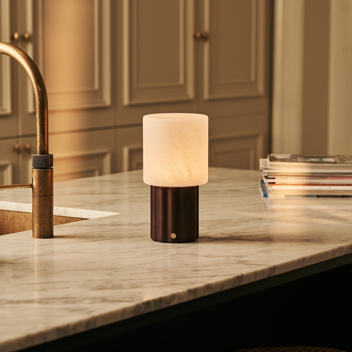 Cordless Table Lamp - Dark Brown Rechargeable Dimmable Lamp