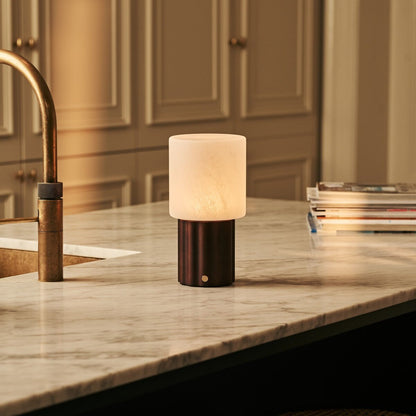 Cordless Table Lamp - Dark Brown Rechargeable Dimmable Lamp